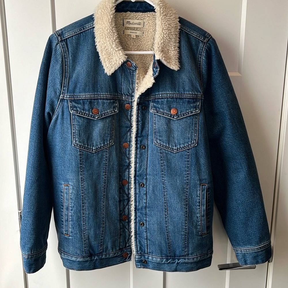 Madewell denim Sherpa jacket M